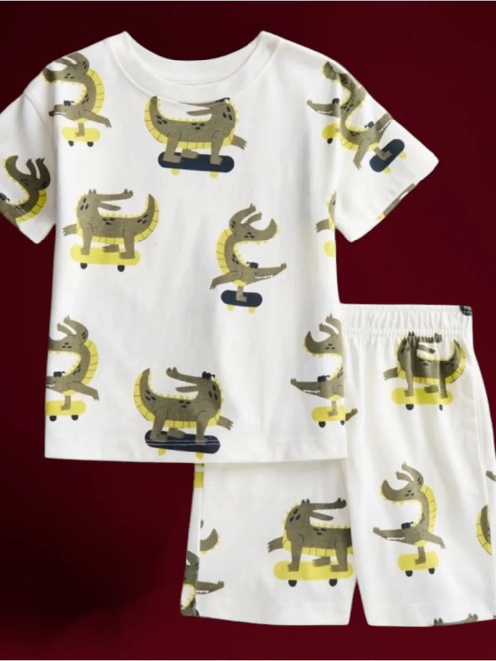 Boys 5T Crocodile Skate Shorts Set